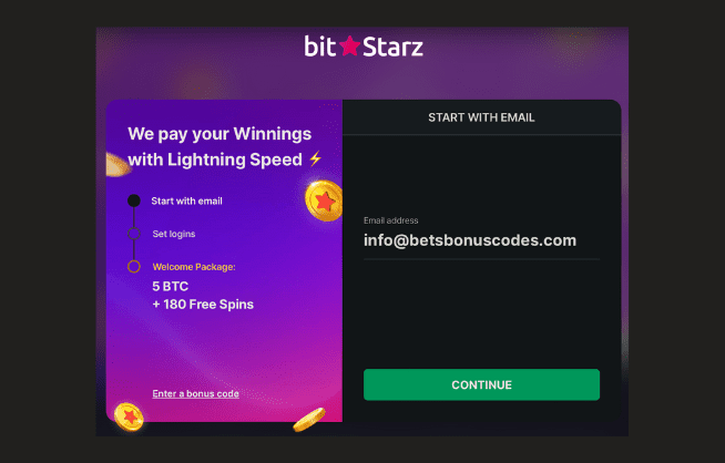 BitStarz Registration
