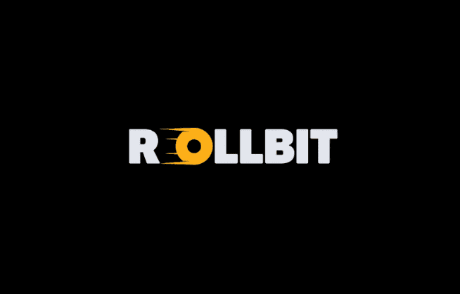 Rollbit logo on black background