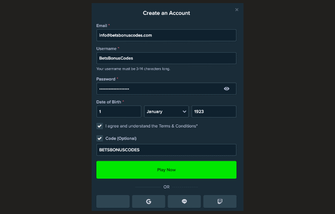 Inserting the Stake Code during the registration process