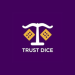 TrustDice logo on dark background
