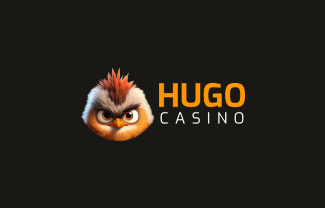 Hugo Casino logo on dark background