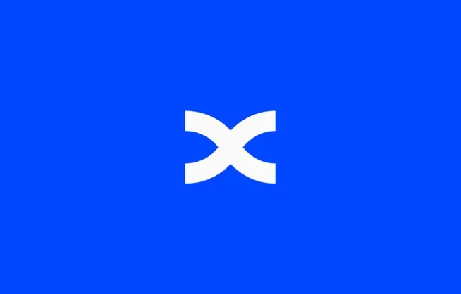 BingX logo on blue background