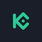 KuCoin logo on dark background